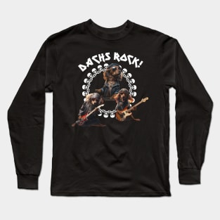 DACHS ROCK! Awesome Dachshund Trio Rock Band Long Sleeve T-Shirt